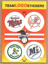 1991 Fleer Team Logo Stickers AL: Minnesota New York Yankees Oakland Seattle - £1.56 GBP