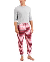 allbrand365 designer Mens Top &amp; Striped Pants Pajama Set Size Large Color Red - £37.54 GBP