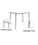 4 28&quot; Table Desk Base Legs Polished Chrome Metal Stainless Steel Adjusta... - £113.44 GBP