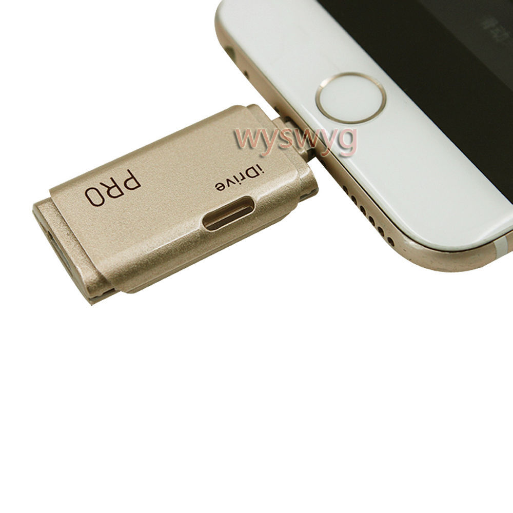 USB Lightning TF Card iDrive Memory Expansion for iPhone 5 6 iPad iPod Free App - £18.69 GBP