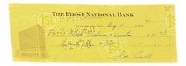 Joe Sewell Cleveland Signed August 5 1960  Bank Check BAS - £46.01 GBP