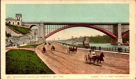Undivided Back POSTCARD-WASHINGTON Bridge &amp; Speedway Along Harlem River, Ny BK62 - £6.97 GBP