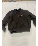 VTG Carhartt Brown Jacket with Collar Size 2XL Zip Up Bankston Bomber 10... - $116.53