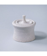 Handmade Rustic Vintage Ceramic jar with cap for sugar jam textured whit... - £28.32 GBP