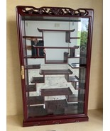 Asian Rosewood Wall Curio Snuff Bottle Mirror Backed DISPLAY CABINET Gla... - $1,042.66 CAD
