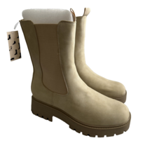 Khaki Beige Women Boots Size 7.5 M Outdoors Rugged Pull On Shoes - £16.88 GBP