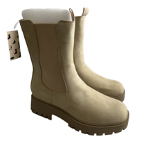 Khaki Beige Women Boots Size 7.5 M Outdoors Rugged Pull On Shoes - £16.39 GBP