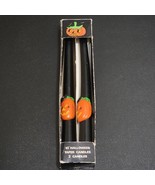 Vintage Black Halloween Pumpkin Novelty Taper Candles Spooky Fall Decora... - $11.79