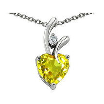 7MM Or 9MM Ladies Unique Heart Shape Citrine Pendant Solid 14K Gold Setting - £24.13 GBP