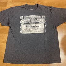 Budweiser Shirt Mens XLarge Gray Blue Graphic Brew City Short Sleeve 2016 Shirt - $14.85