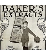 1906 Baker&#39;s Extract Vanilla Advertisement Baking Ephemera Antique 16.5 ... - €25,74 EUR