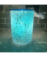 Italian Style Confetti Art Glass Candle Wax Oil Warmer Blue White Gold w... - $728.41 MXN