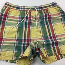 Polo Ralph Lauren Men's Plaid Shorts Yellow Green Red Drawstring Waist Size XXL - £27.96 GBP
