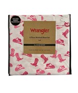 Wrangler Full Sheet Set Hot Pink Cowgirl Cowboy Boots Hat Country Wester... - $49.39