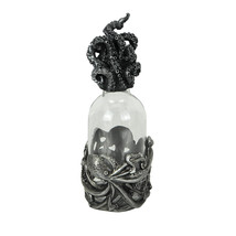 Silver Resin And Glass Octopus Perfume Bottle With Tentacle Cap Decorati... - $33.61