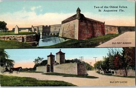 Old Fort Marion and Old City Gates St Augustine Florida Multi-View Postcard - £5.81 GBP