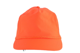 Vintage 90s Streetwear Blank Roped Hunting Snapback Hat Cap Blaze Orange - £19.48 GBP