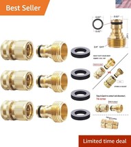 Solid Brass Garden Hose Quick Connect - 3 Sets of Heavy-Duty 3/4 inch Fi... - $34.50