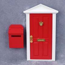 AirAds Dollhouse DIY 1:12 Greek Wood Revival 4 Panel Door, Key set mailbox Red - £14.58 GBP
