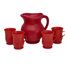 VINTAGE 1984 KOOL-AID PITCHER 4 RED PLASTIC CUPS MAIL AWAY FROM WACKY WA... - $71.25