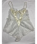Vtg 80s Nan Flower Ivory Cream Lace Sheet Teddy Bodysuit Lingerie USA Ma... - £19.42 GBP