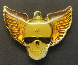 Vintage 1988 Motor Cycles Lapel Hat Pin Skull with Wings - £15.97 GBP