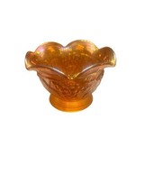 Imperial Carnival Glass Marigold Ruffled Edge Grape Pattern Bowl. - $12.15