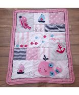 Lambs &amp; Ivy Splish Splash baby quilt blanket Ocean life whale pink sailb... - $527.73 MXN
