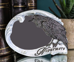 Edgar Poe Gothic Mocking Raven Crow Nevermore On Skull Compact Hand Palm Mirror - £17.57 GBP