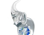 Elephant Art Glass Figurinew Hand Blown Blue Bubble Paperweight Murano S... - £10.08 GBP