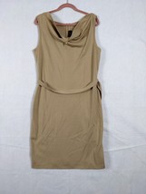 St John Womens Dress Size 12 Wool Rayon Blend Tan Sleeveless Belt - £104.53 GBP