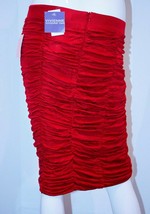 VIVIENNE Vivienne Tam Ruched Knee Length Skirt Royal Red ( S )  - £110.76 GBP