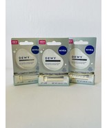 3 X NIVEA Dewy Lip Care with Hyaluronic Acid Lip Balm 0.18 OZ - £12.43 GBP