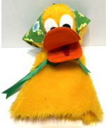 Rare Vintage 1975 Pakaluk Puppets Plush Yellow Duck Puppet with Scarf 14&quot; - £43.38 GBP