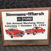 vintage 1991 2nd place Mustang 5th Annual  Car Show Classic Auto Wall Pl... - $13.37