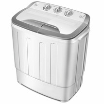 Costway Compact Mini Twin Tub 13Lbs Washing Machine Washer Spin Spinner - £217.19 GBP