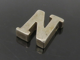 MEXICO 925 Sterling Silver - Vintage Letter N Initial Slide Pendant - PT13642 - £29.70 GBP