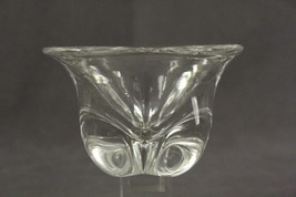 Vintage Crystal Candle Bowl Votive Clear Glass Scandinavian Cross Footed... - £10.85 GBP
