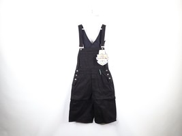 NOS Vintage 90s Streetwear Womens Small Denim Jean Shortalls Overalls Black - £98.88 GBP