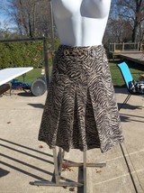 Ann Taylor Brown Animal Print Skirt W Gold Chain Accent 10 - $14.99