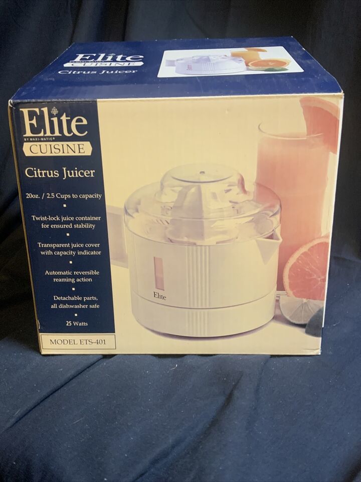 Elite Cuisine 2.5 Cup Citrus Juicer ETS-401 Electric Cord Instruction Manual - £15.80 GBP
