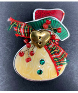 Cute Enamel Snowman Brooch Pin Costume Jewelry Marked TC - £6.99 GBP