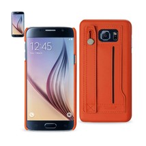 [Pack Of 2] Reiko Samsung Galaxy S6 Genuine Leather Hand Strap Case In Tangerine - £22.84 GBP