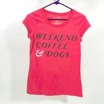 Pink Weekend Coffee &amp; Dogs Lady&#39;s Juniors Size L (11-13) - $12.86