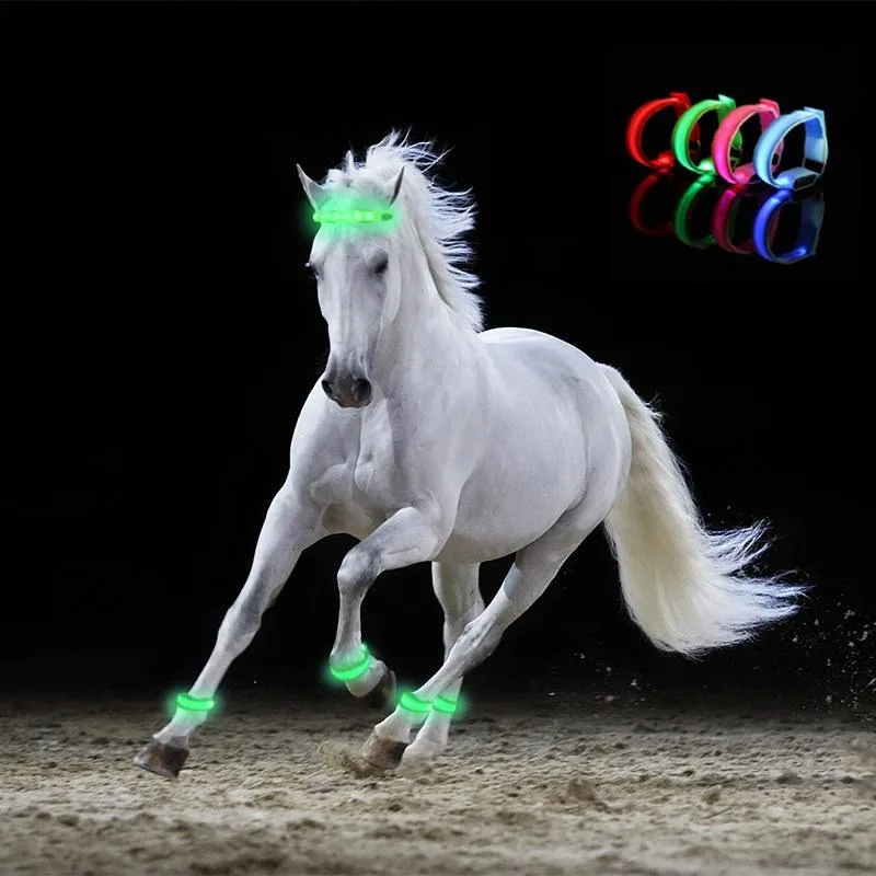 Sporting 2Pcs/set  LED Night Horse Leg Safety Belt Horse Leg SAs Suit Decoration - £23.69 GBP