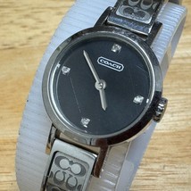 Vintage Coach Quartz Watch 0277 Women 30m Silver Steel Black Analog New Battery - $37.99