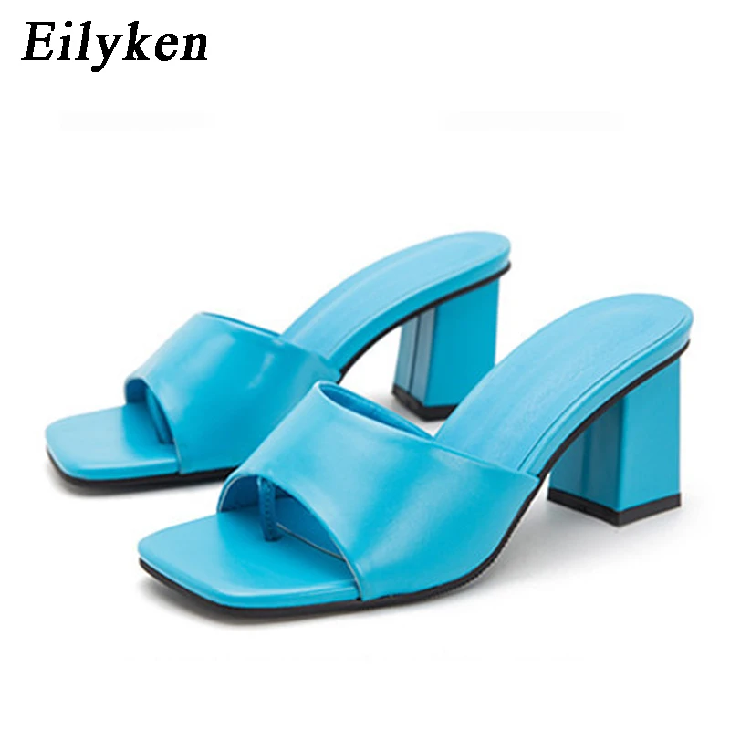 2022 new women slipper summer outdoor sandal square high heel slip on flip flop elegant thumb200