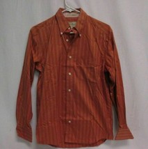 Eddie Bauer Men&#39;s Button-Front Casual Shirt Size XS Pin Stripped Orange - £9.19 GBP