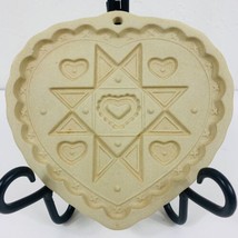Pampered Chef Stoneware Cookie Mold Homespun Heart Collection 1993 USA Star - £14.27 GBP