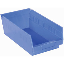 Akro-Mils 30130 Plastic Shelf Bin Nestable - 6-5/8&quot;W x 11-5/8&quot;D x 4&quot;H Bl... - £66.06 GBP